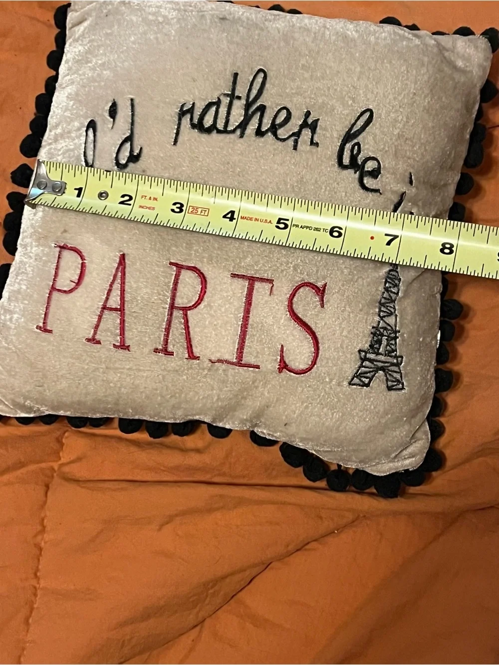 Vintage French-Inspired Pillow Trio | Paris, Oui & Heraldic Crest | Fringe